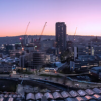 Buy canvas prints of Sheffield Skyline Sunset by Apollo Aerial Photography