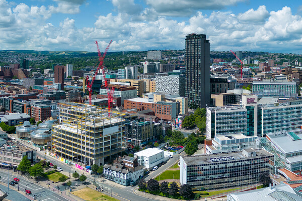 Sheffield Cityscape Skyline Picture Board by Apollo Aerial Photography