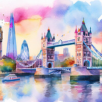 London Cityscape Watercolour Painting