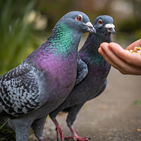 Buy canvas prints of Close up of pigeons by Kirsty Barber