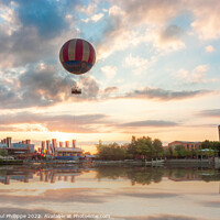 Buy canvas prints of Steampunk Balloon Over Lake by John-paul Phillippe