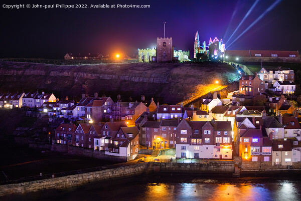 Whitby By Night Picture Board by John-paul Phillippe