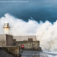 Buy canvas prints of Storm Surge South gare by John-paul Phillippe