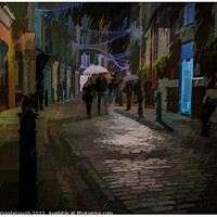 Buy canvas prints of A rainy night in Rose Street by Horace Goodenough