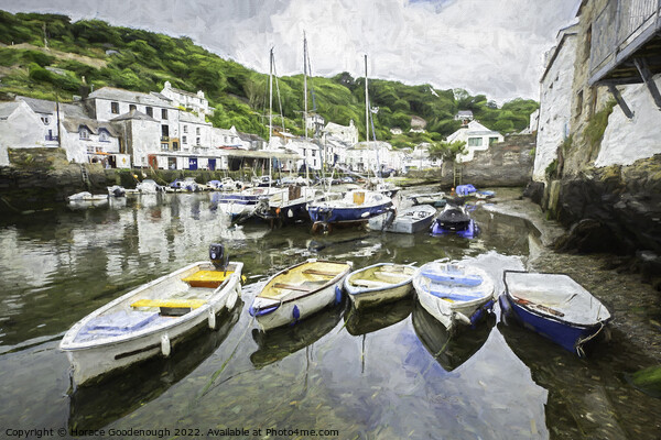  Polperro Harbour Picture Board by Horace Goodenough