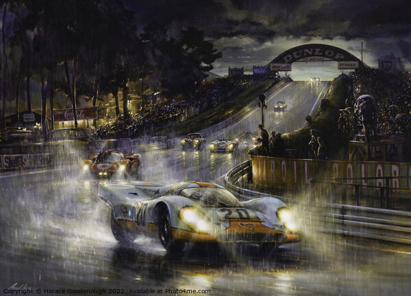 Racing in the rain Picture Board by Horace Goodenough