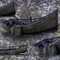 Buy canvas prints of Boat on a rocky beach by Horace Goodenough