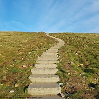 Buy canvas prints of Stone steps leading up Pen-y-Ghent by Mike Owen