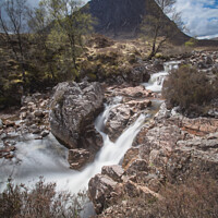 Buy canvas prints of Glencoe Mountain and waterfall by Pauline Hamilton