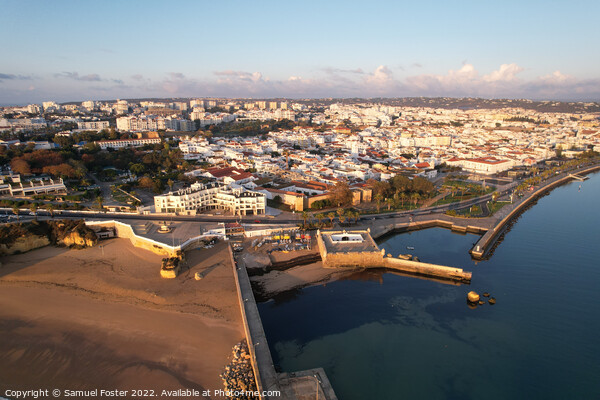 Aerial from the city Lagos in the Algarve Portugal Picture Board by Samuel Foster