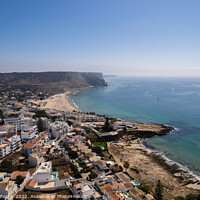 Buy canvas prints of Drone Aerial Praia Da Luz Beach Lagos Portugal Algarve by Samuel Foster