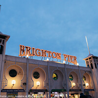Buy canvas prints of Brighton Pier at night neon light by Samuel Foster