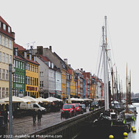 Buy canvas prints of Copenhagen harbor Nyhavn colourful houses by Samuel Foster