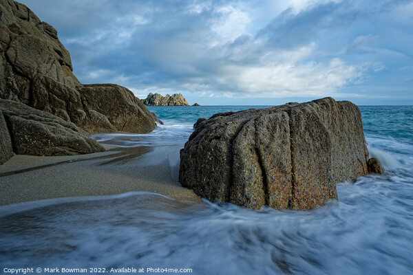 Porthcurno Looking at Logan Picture Board by Mark Bowman