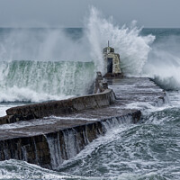 Buy canvas prints of Stormy Pier  by Mark Bowman