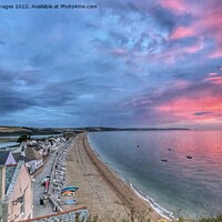 Buy canvas prints of Red Sky over the the village of Torcross nr Kingsb by  Ven Images