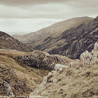 Buy canvas prints of Snowdonia Valley Pyg Track by Adrian Burgess