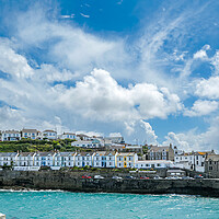 Buy canvas prints of Porthleven Harbour Clock Tower by Adrian Burgess