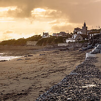 Buy canvas prints of Porthleven Beach and Clock Tower, Cornwall by Adrian Burgess