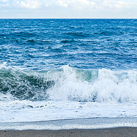 Buy canvas prints of Seascape with Crashing Waves by Adrian Burgess