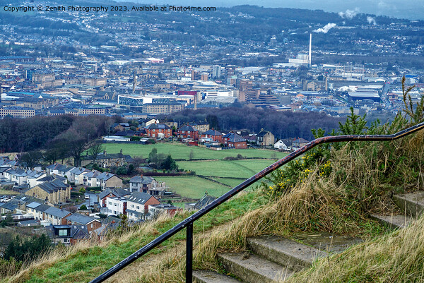 Huddersfield Town From Castle Hill Picture Board by Zenith Photography