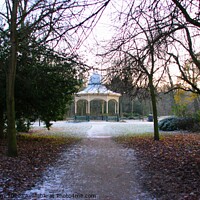 Buy canvas prints of Exhibition Park Bandstand by Richard Fairbairn