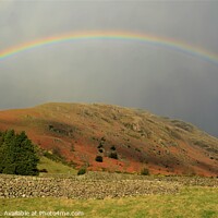 Buy canvas prints of Rainbow over Middle Fell, Wasdale by Nick Unitt