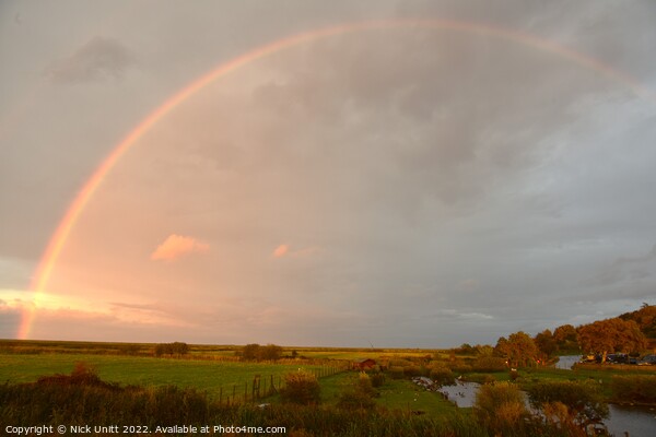 Rainbow over Blakeney Marshes Picture Board by Nick Unitt