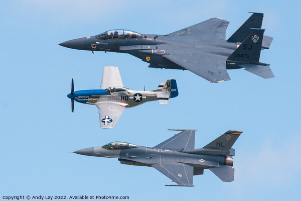 USAF Heritage Flight of Three Picture Board by Andy Lay