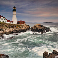 Buy canvas prints of Maine Lighthouse Evening by Robert Bell