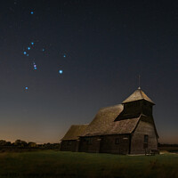 Buy canvas prints of Thomas à Becket church Orion constellation  by Matt Pennal
