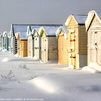 Buy canvas prints of Beach Huts in Snow by Robin Clarke