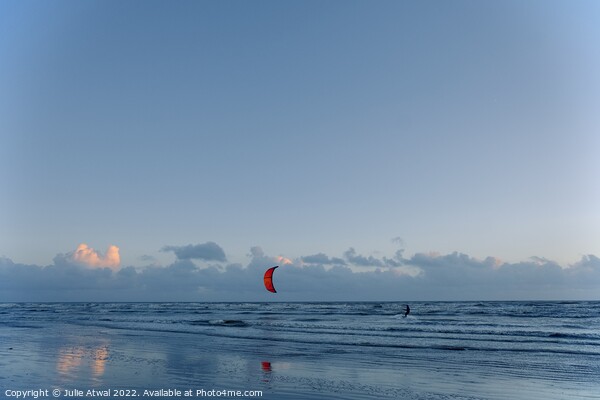 Kitesurfer at Camber  Picture Board by Julie Atwal