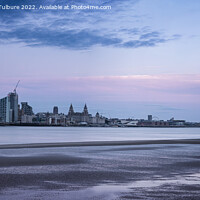 Buy canvas prints of Liverpool waterfront from Egremont at dusk by Cristina Pascu-Tulbure