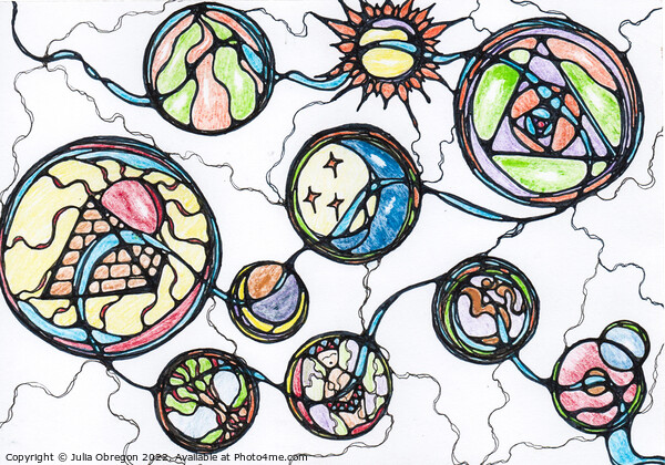 Hand-drawn neurographic illustration Picture Board by Julia Obregon