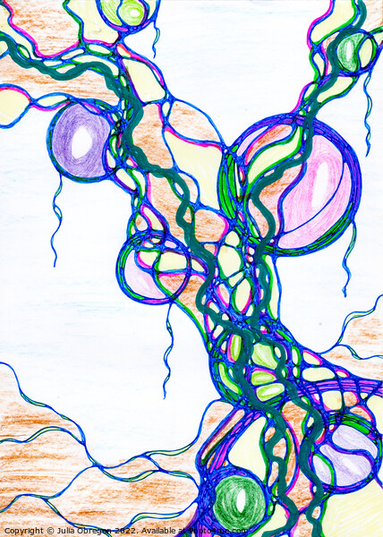 Hand-drawn neurographic illustration.  Picture Board by Julia Obregon