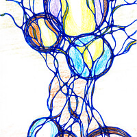 Buy canvas prints of Hand-drawn neurographic illustration. by Julia Obregon