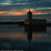 Buy canvas prints of Rutland Water - Normanton Church at Blue Hour by Colin Flatters