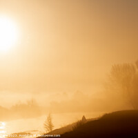 Buy canvas prints of Winter sunset - River Welland by Colin Flatters