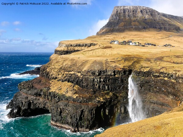 Gasadalur Waterfall Faroe Islands Picture Board by Patrick Mokuzai