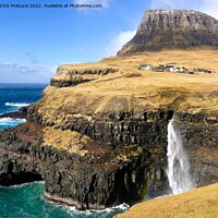 Buy canvas prints of Gasadalur Waterfall Faroe Islands by Patrick Mokuzai