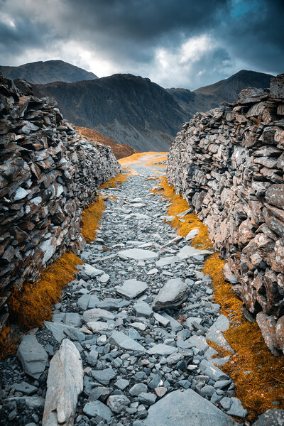 Slate path leading to Hay Stacks Fell Picture Board by Alan Wise