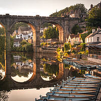 Buy canvas prints of Knaresborough waterfront and viaduct by Alan Wise