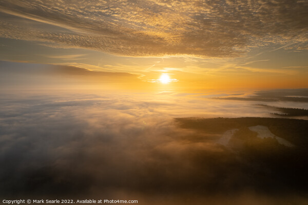 Sunrise above Rolling fog. Picture Board by Mark Searle