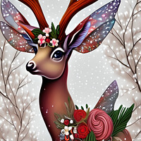 Buy canvas prints of Fantasy Fairy Deer by Dina Rolle