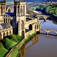 Buy canvas prints of Durham City Cathedral View by Dina Rolle