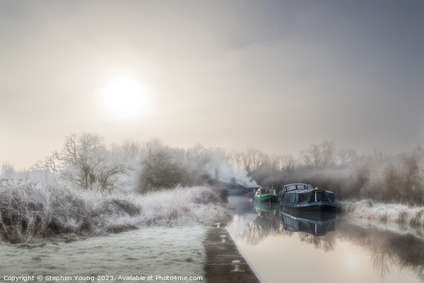 Winter Sunrise on the Kennet and Avon Canal Picture Board by Stephen Young