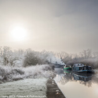 Buy canvas prints of Winter Sunrise on the Kennet and Avon Canal by Stephen Young
