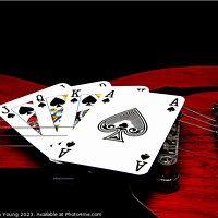 Buy canvas prints of Playing Cards on Guitar by Stephen Young