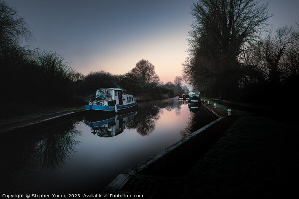 Kennet and Avon Canal Sunrise Picture Board by Stephen Young